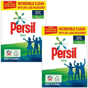 Persil Bio Washing Powder with Biodegradable Ingredients, 60 Washes, 2Pk