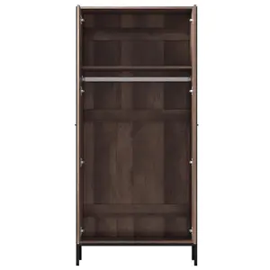 2 Door Wardrobe Black Metal Industrial Inspired Design