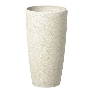 Plant Pot Stone 23 x 23 x 43 cm Beige ABDERA