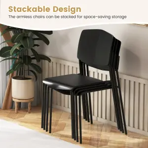 COSTWAY Dining Chair Set of 4 Armless Side Chairs Stackable Kitchen Chairs