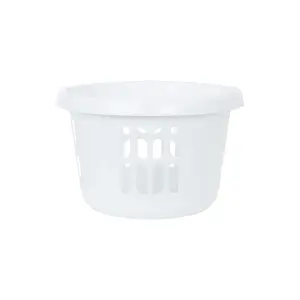 Wham 2 x Casa Plastic Round Laundry Basket Ice White