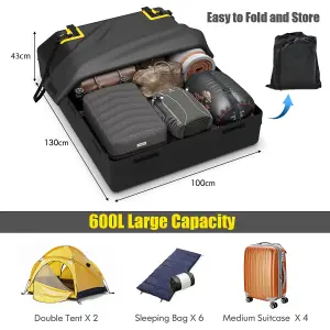 Costway 600L Large Car Roof Top Rack Luggage Carrier Bag Storage Bag Travel Waterproof