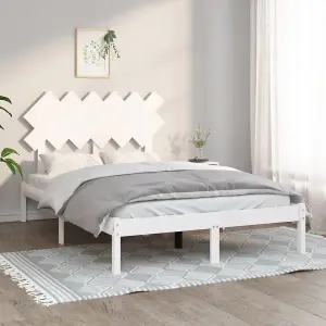 Berkfield Bed Frame White 120x190 cm 4FT Small Double Solid Wood