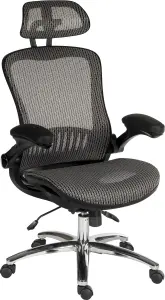 Harmony Mesh Executive Chair Grey with removable headrest, gas lift seat height adjustment and tilt to seat and back