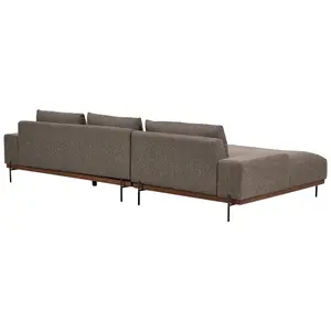 Corner Sofa MARIFERD Brown Fabric Right Hand