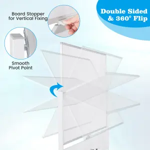 COSTWAY Mobile Whiteboard 120 x 90 CM Double-Sided Dry Erase Board with Stand