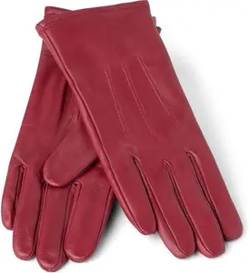 House Of Bruar Ladies Full Leather Gloves - Red