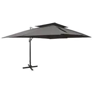 Berkfield Cantilever Umbrella with Double Top Anthracite 400x300 cm