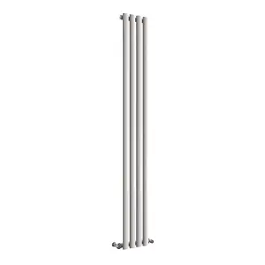 Vertical White Single Oval Panel Radiator (H)1800mm x (W)236mm, 2516 BTU.