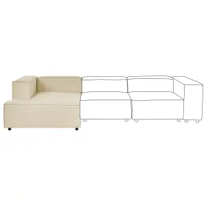 Right Hand Linen Chaise Lounge Beige APRICA