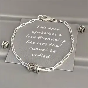 Handmade Silver Personalised Friendship Knot Bracelet