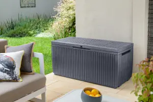 Keter Springwood Anthracite 305l Garden storage box 570mm 1230mm