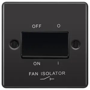 GoodHome 10A Rocker Raised rounded Control switch Black