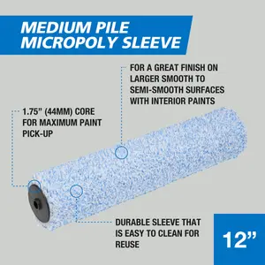 Harris Trade Medium Pile Micropoly Roller sleeve (D)4.44mm