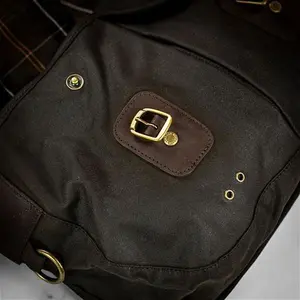 Barbour Wax Leather Tarras Bag - Olive