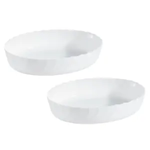 URBNLIVING 32cm Diameter White Oval Serving Dish Bowl Set of 2