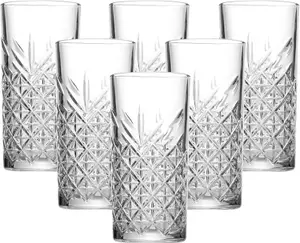 simpa 410ml Stately Highball Drinking Glasses, Set of 6