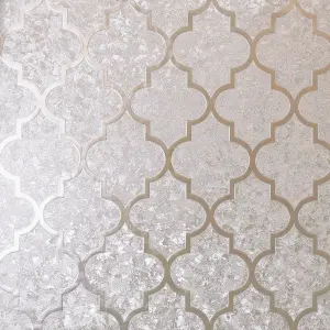 Arthouse Velvet Trellis Rose Gold Wallpaper