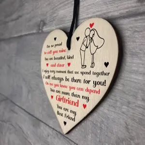 Gift For Girlfriend Anniversary Valentines Day Gift For Her Wooden Heart Keepsake