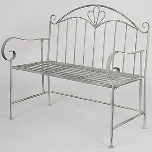 Garden Bench Seat Patio Furniture - Foldable Design - Shabby Chic Handmade - Cement Grey(Trentino)