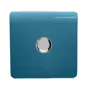 Trendi Switch 1 Gang 1 or 2 way 150w Rotary LED Dimmer Light Switch in Midnight Blue