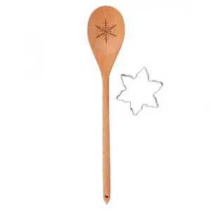 Something Different Snowflake Wooden Spoon Set Brown (One Size)