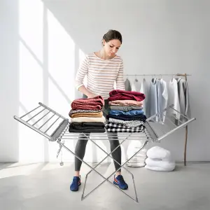 Alivio Electric Heated Clothes Airer Folding Laundry Clothes Dryer Portable Heat Rack