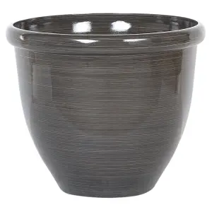 Beliani Traditional Plant Pot TESALIA Stone Brown