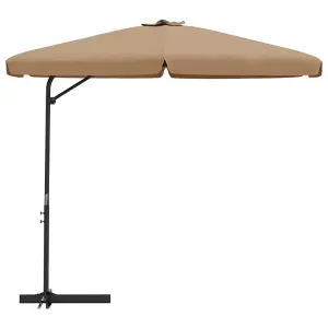 Berkfield Outdoor Parasol with Steel Pole 300 cm Taupe