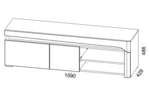 Cadillac Oak Effect And White Gloss TV Unit With Lights