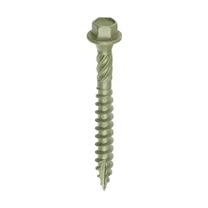 TIMCO Timber Screws Hex Flange Head Exterior Green - 6.7 x 60 (50pcs)