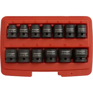 13-Piece Low Profile WallDrive Impact Socket Set - 1/2" Drive in Chromoly Steel