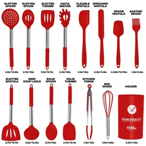 Artechworks 14 Piece Cooking Utensil Set Red