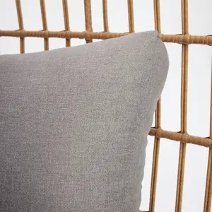 Antalya Egg Chair with Grey Cushions, Natural