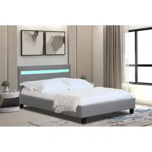 Newville Upholstered Bed Frame Light Grey / Single (3') 104 x 202 cm