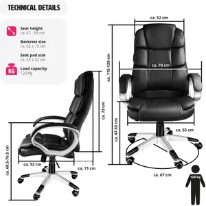 tectake Office chair Jonas - desk chair computer chair - black