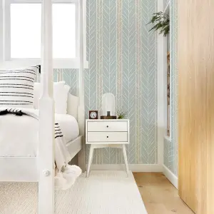 Fine Decor FD25820 Lottie Wallpaper, Aqua/Beige