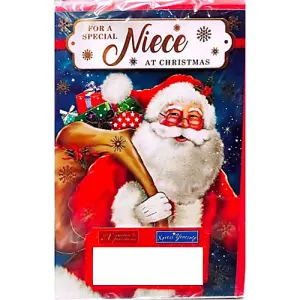 Simon Elvin For A Special Niece Christmas Card (Pack of 6) Red/Blue/White (One Size)