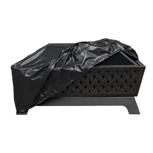 Durable Outdoor Fire Pit Cover for ys12105 - Black Waterproof PVC 850mm x 320mm