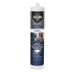 Volden Cement Grey Silicone-based Bathroom & kitchen Sealant, 280ml