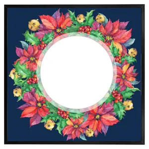 Holly & bright leaves (Picutre Frame) / 20x20" / White