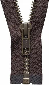 STRONG O/E ZIP 71CM - Strong Metal Tooth Open End Zip: 71cm: Brown - YKK