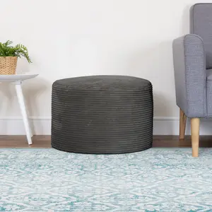 icon Frankie Corduroy Bean Bag Pouffe Charcoal Grey Large Cord Footstools