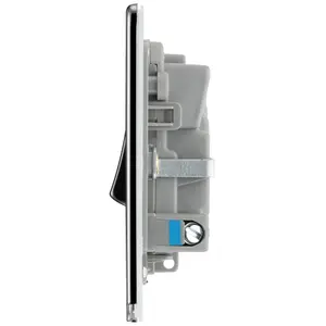 GoodHome Black Nickel 13A 2 way Flat profile Screwless Switched Neon indicator Fused connection unit