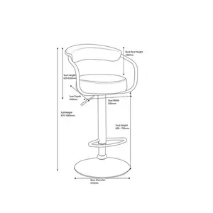 Shatley Swivel Upholstered Adjustable Height Counter Stool with Metal Frame Grey