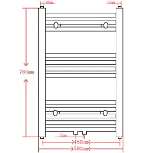 Bathroom Heating Towel Rail Radiator Curve 500x764 mm Black