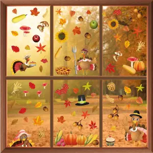 Walplus Thanksgiving Turkey Stickers Window Cling