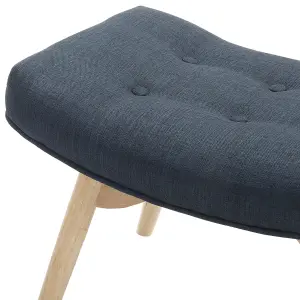 Wingback Chair VEJLE with Footstool Fabric Dark Blue