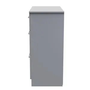 Chester 3 Drawer Deep Chest in Uniform Grey Gloss & Dusk Grey (Ready Assembled)