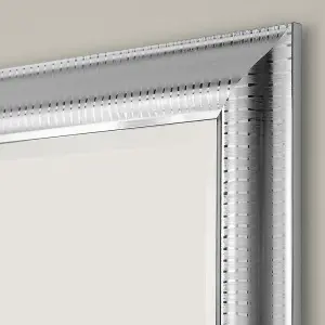 Yearn Textured Silver Chrome Framed Mirror 130.5x77cm